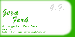 geza ferk business card